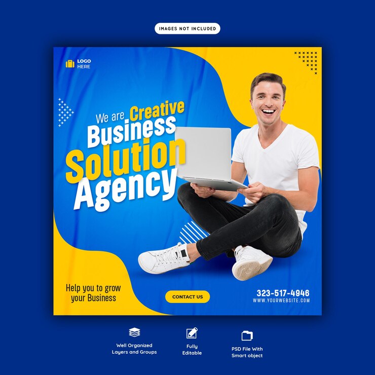 Free PSD digital marketing agency and corporate social media post template