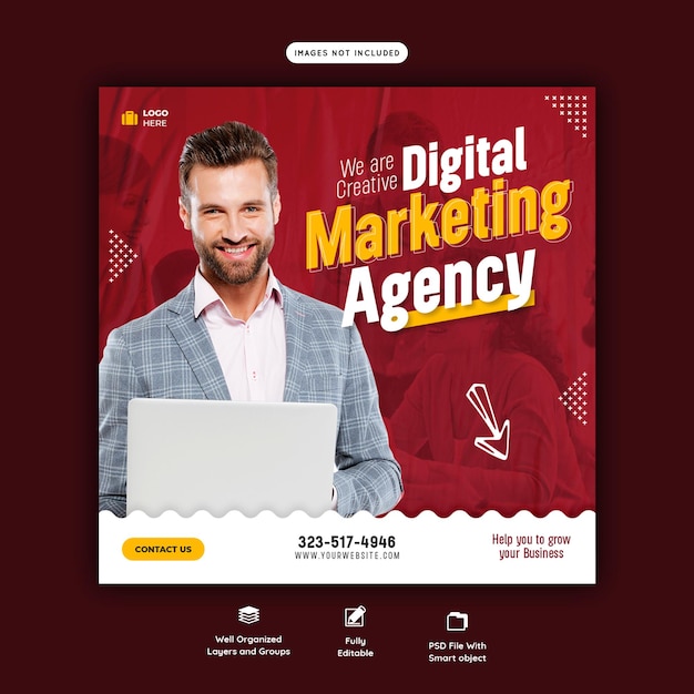 Digital marketing agency and corporate social media post template