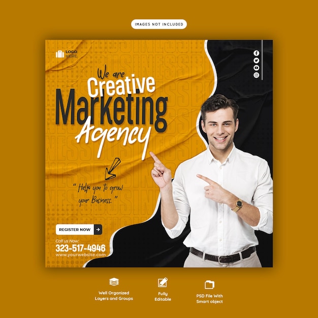 Digital marketing agency and corporate social media post template