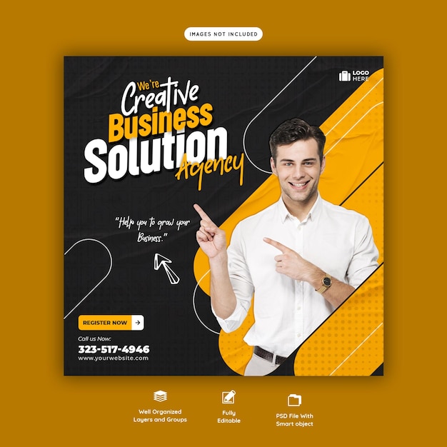 Free PSD digital marketing agency and corporate social media post template