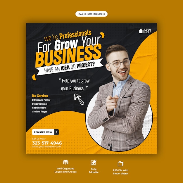 Free PSD digital marketing agency and corporate social media post template