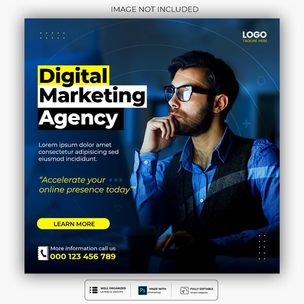 Digital marketing agency and corporate social media post template