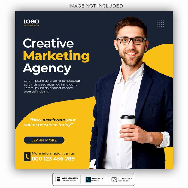 Digital marketing agency and corporate social media post template