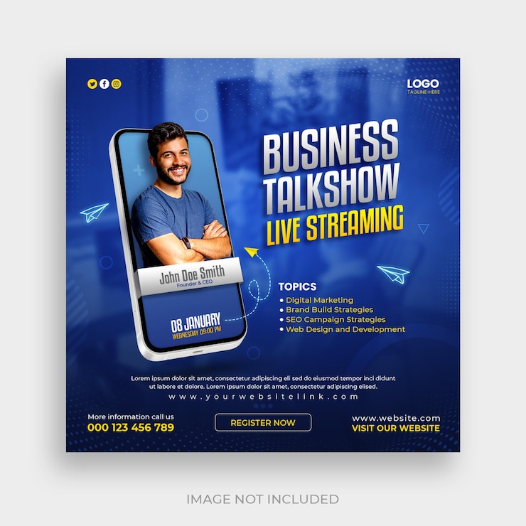 Free PSD digital marketing agency and corporate social media post template