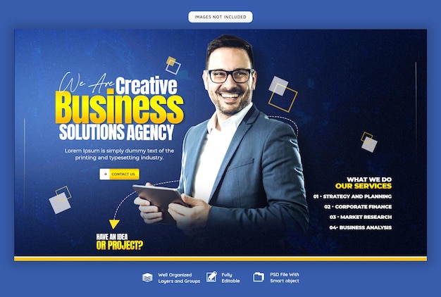 Digital Marketing Agency and Corporate Web Banner Template – Free PSD Download