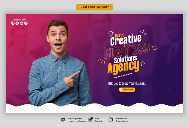 Digital marketing agency and corporate web banner template