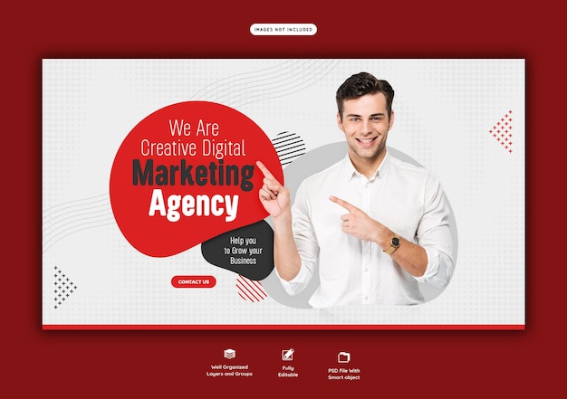 Digital marketing agency and corporate web banner template