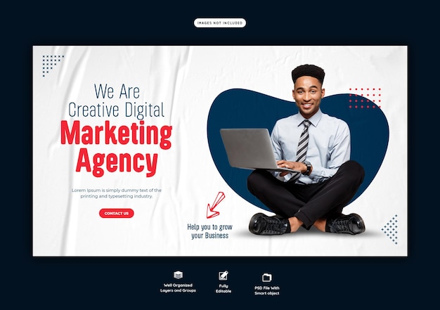 Digital marketing agency and corporate web banner template