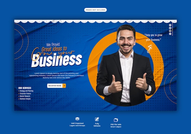 Free PSD digital marketing agency and corporate web banner template