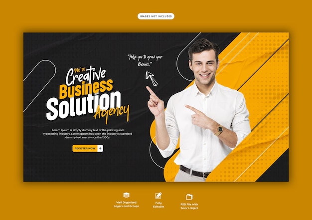 Free PSD digital marketing agency and corporate web banner template