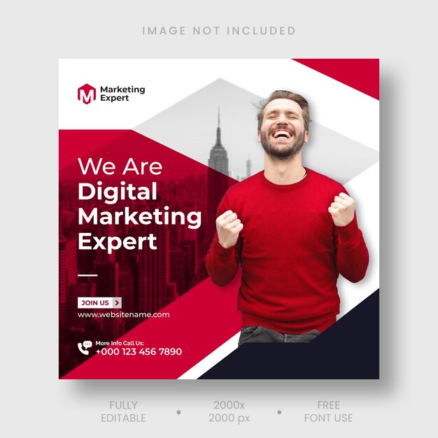 Digital marketing agency Instagram post and social media banner template