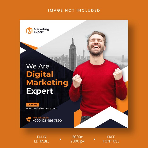 Digital marketing agency Instagram post and social media banner template