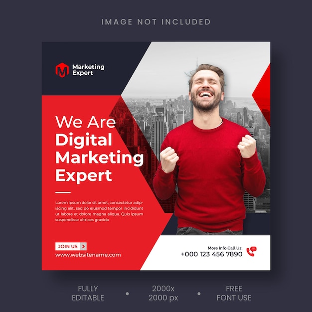 Digital marketing agency Instagram post and social media banner template