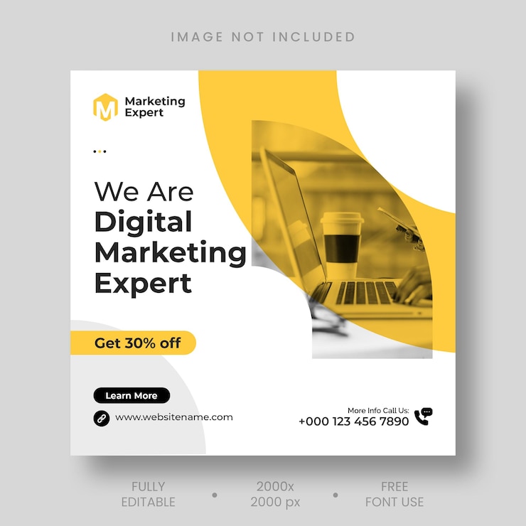 Free PSD digital marketing agency instagram post and social media banner template