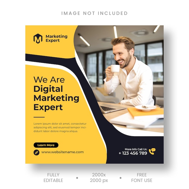 Digital marketing agency instagram post and social media banner template