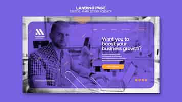 Free PSD digital marketing agency landing page template