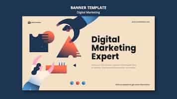 PSD gratuito modello di banner di marketing digitale