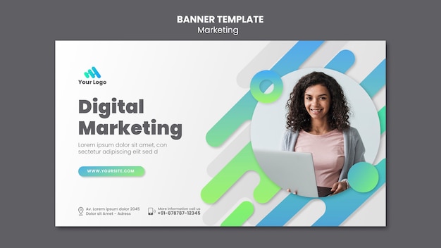 PSD gratuito modello di banner di marketing digitale