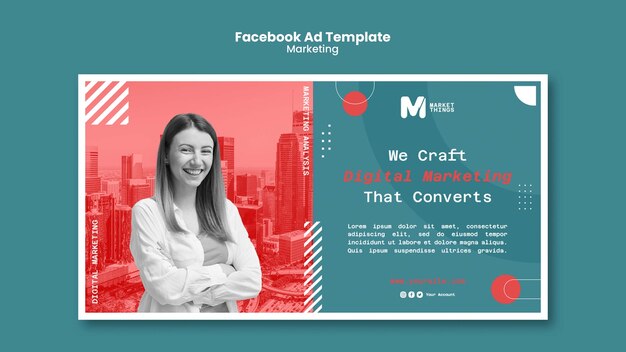digital marketing concept facebook template