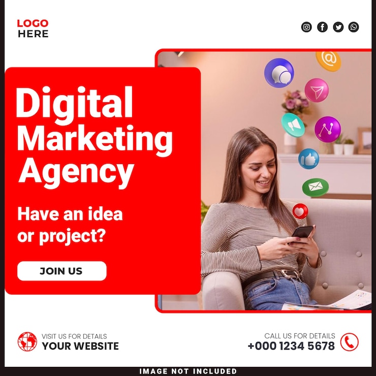 Free PSD digital marketing corporate social media and agency banner or instagram post template
