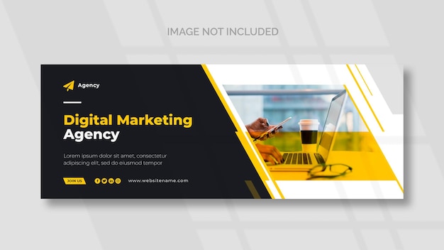 Digital marketing facebook cover and panoramic banner template Free Psd