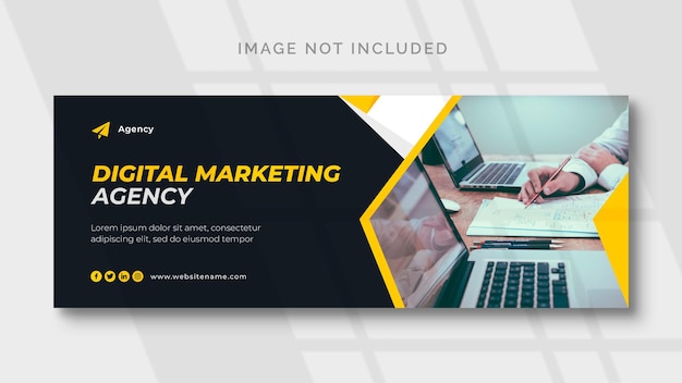 Free PSD digital marketing facebook cover and web banner template
