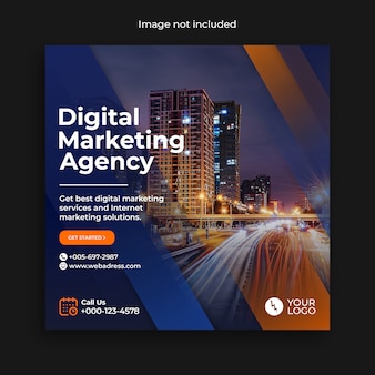 Digital marketing instagram social media post template