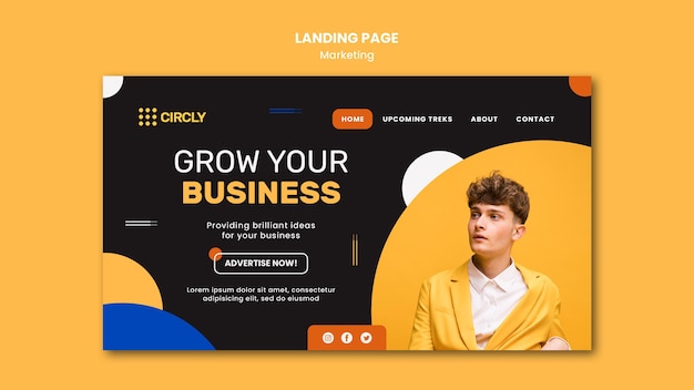 Digital marketing landing page template