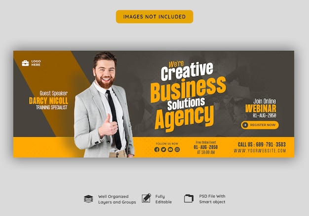 Digital Marketing Live Webinar and Corporate Facebook Cover Template Free PSD Download