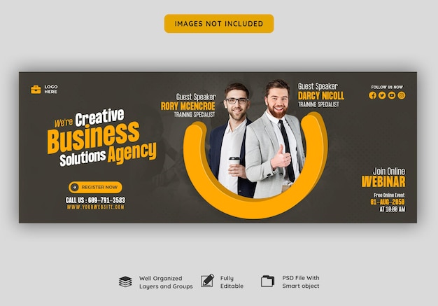 Digital Marketing Live Webinar and Corporate Facebook Cover Template Free PSD Download