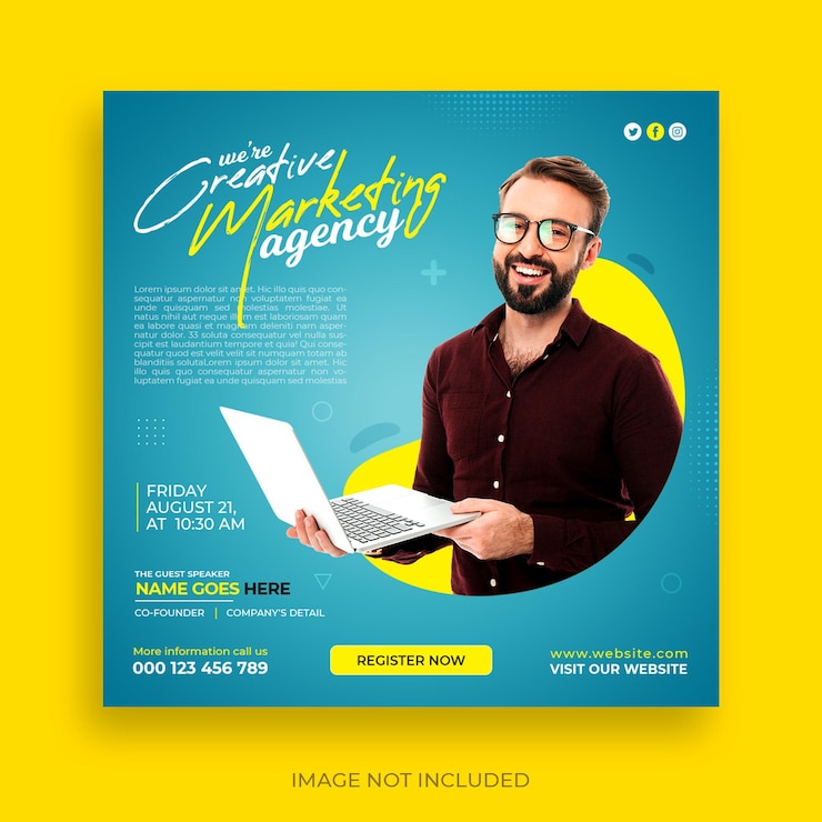 Free PSD digital marketing live webinar and corporate social media post template
