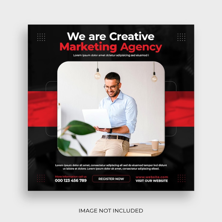 Free PSD digital marketing live webinar and corporate social media post template