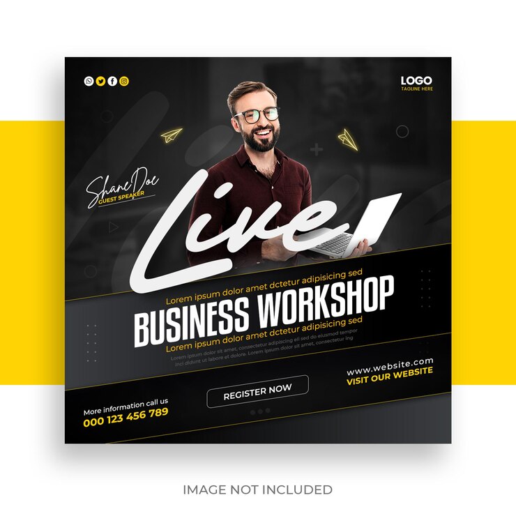 Free PSD digital marketing live webinar and corporate social media post template