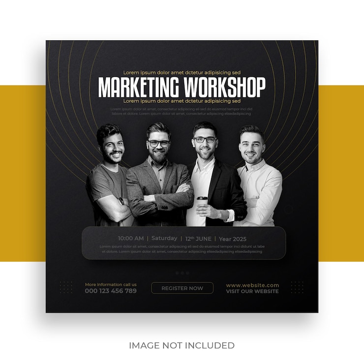 Free PSD digital marketing live webinar and corporate social media post template