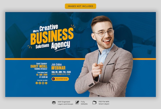 Free PSD digital marketing live webinar and corporate web banner template