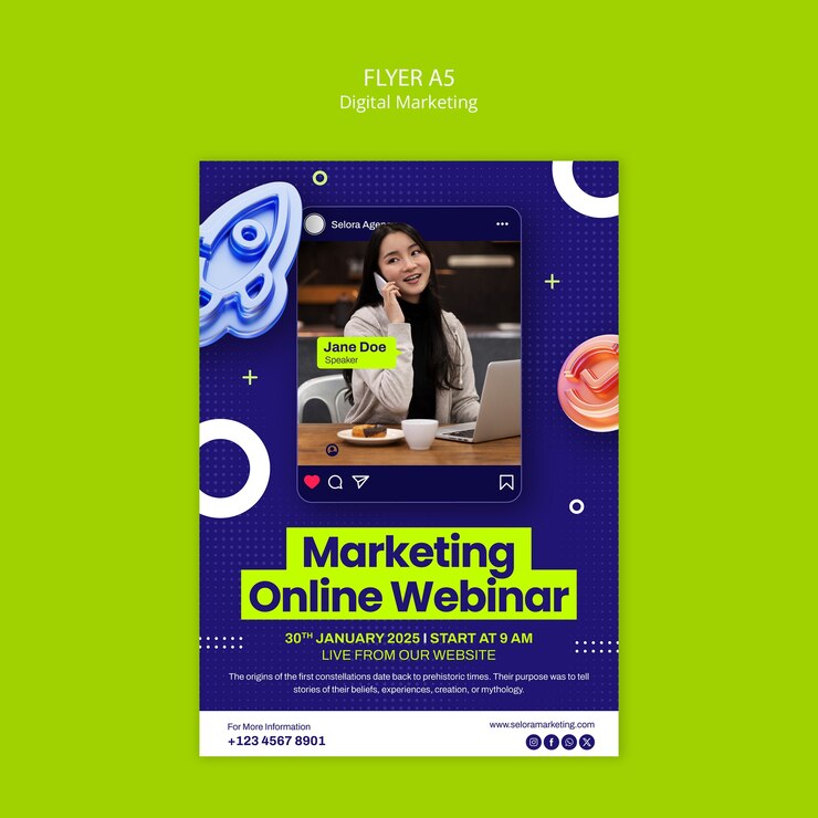 मुफ़्त PSD digital marketing poster template design