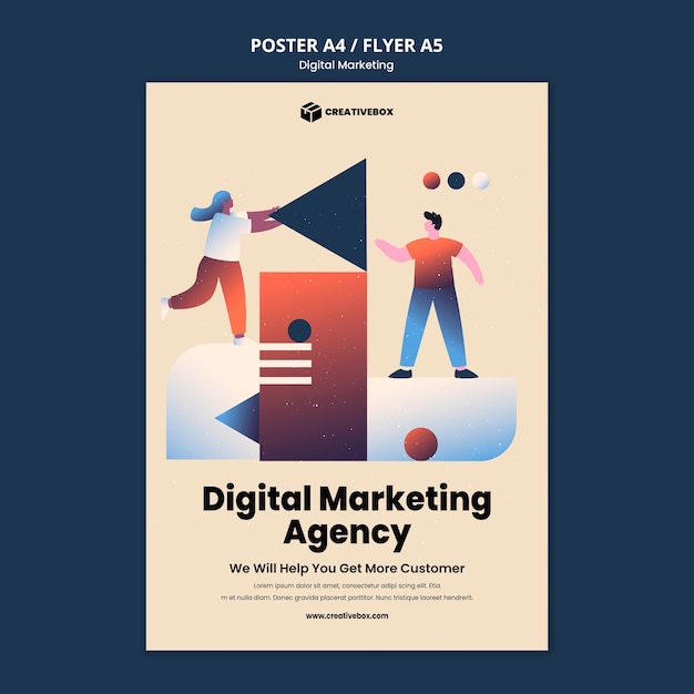 Digital marketing poster template