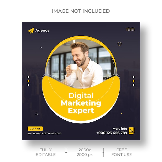 Free PSD digital marketing social media and instagram post banner template