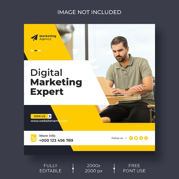 Digital marketing social media and instagram post banner template