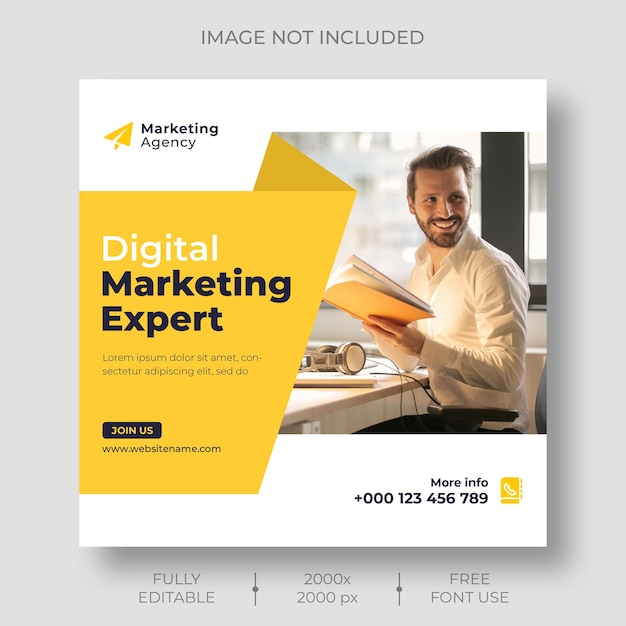 Digital marketing social media and Instagram post template