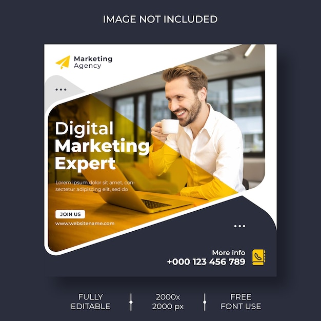 Digital marketing social media and Instagram post template