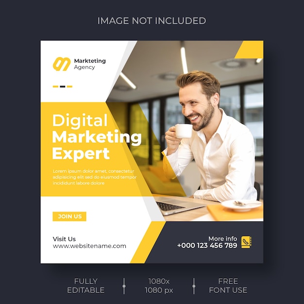 Digital marketing social media and Instagram post template