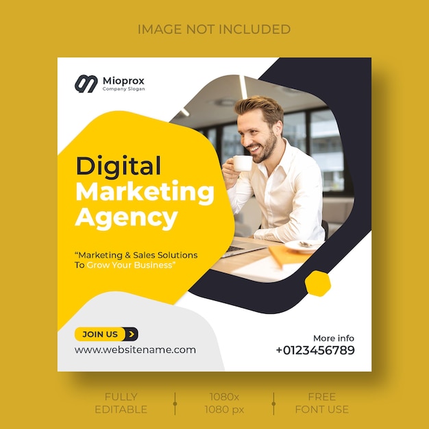 Digital marketing social media and instagram post template