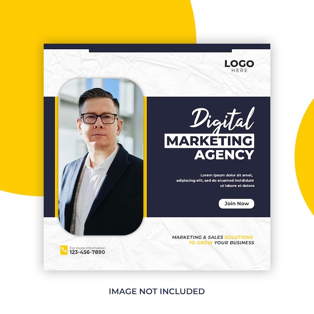 Free PSD digital marketing social media post and corporate web banner template