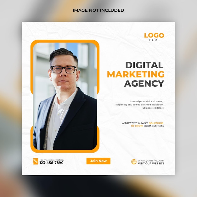 Digital marketing social media post and corporate web banner template