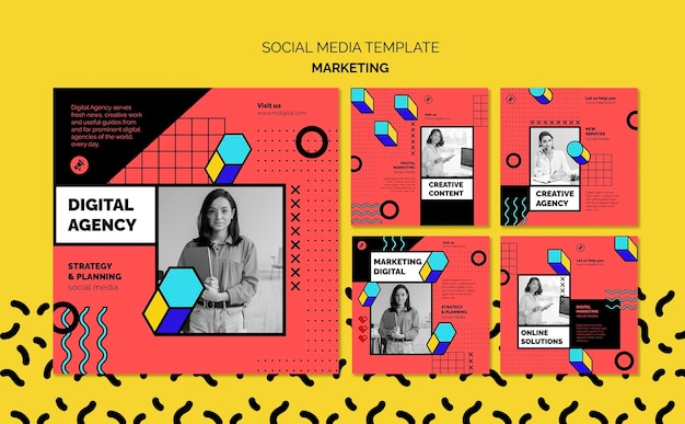 Digital marketing social media posts
