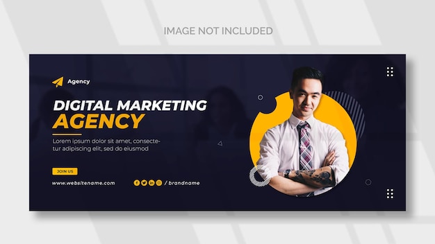 Free PSD digital marketing social network cover and web banner template