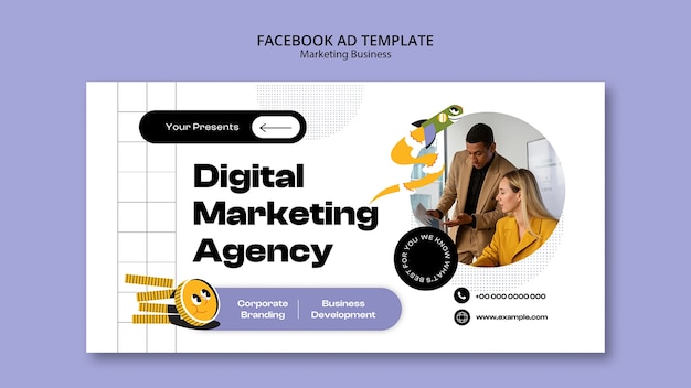 Free PSD digital marketing strategy facebook template