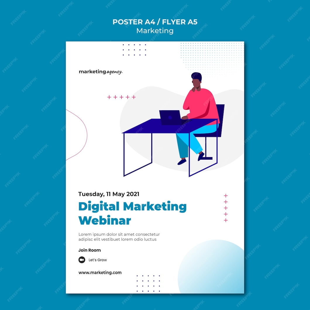Free PSD | Digital marketing webinar poster template