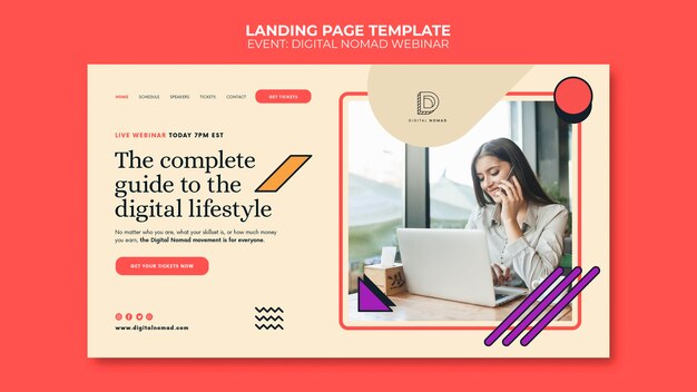 デジタル遊牧民のランディングページテンプレート